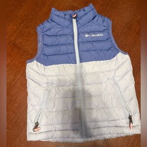 Columbia Metallic Silver and Blue Puffer Vest